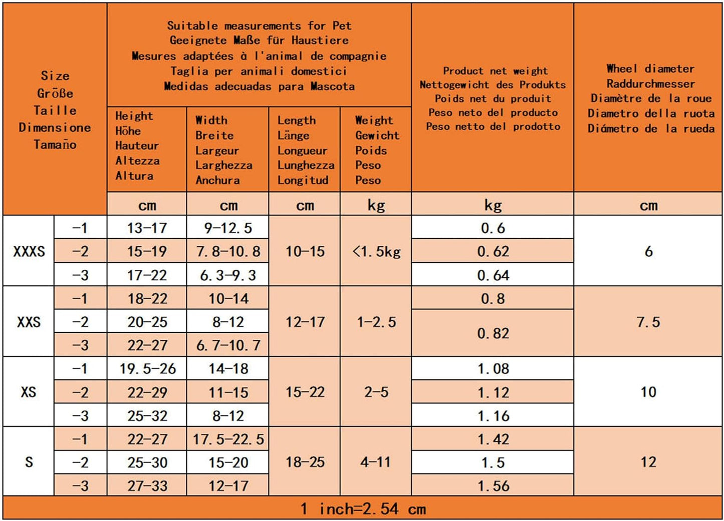 Verstellbarer Hunderollstuhl für Hinterbein-Rehabilitation, S-2