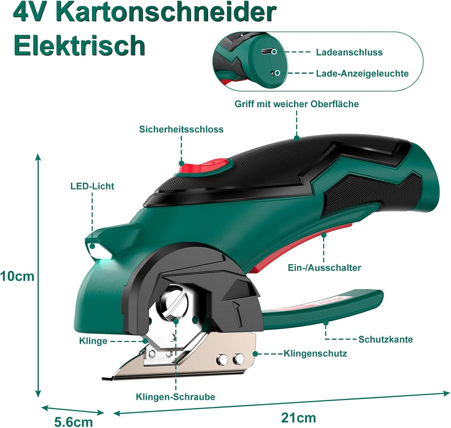 Elektrischer Kartonschneider mit LED Licht