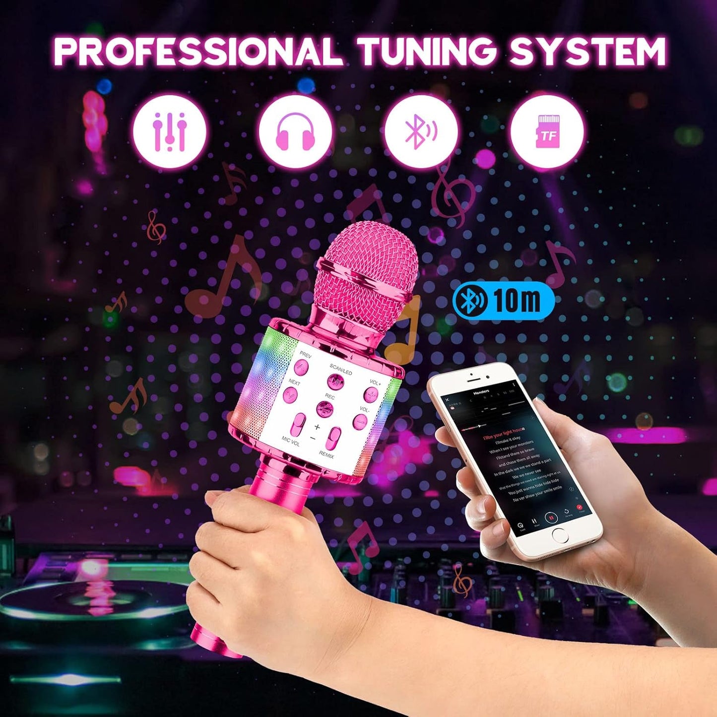 4-in-1 Karaoke Mikrofon, purple