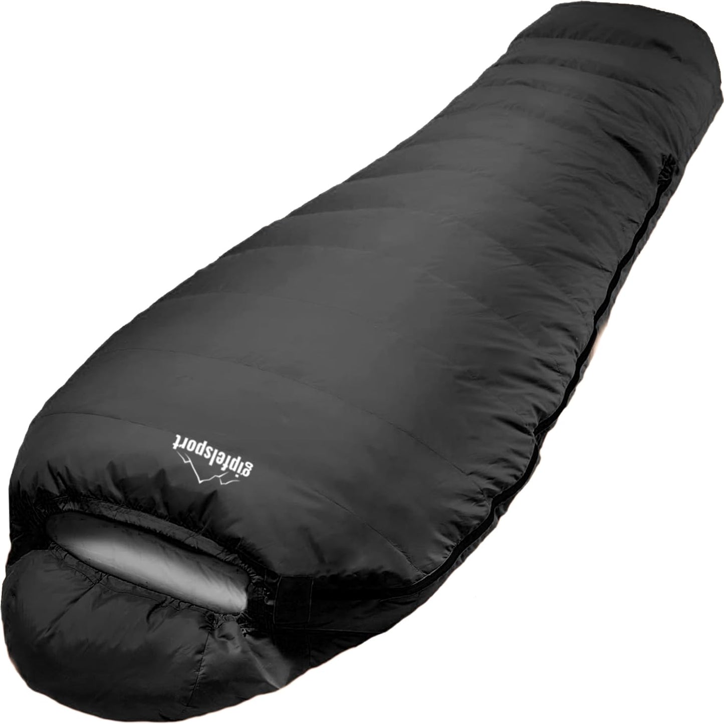 Ultraleichter Mumienschlafsack für 4 Jahreszeiten, -5°C schwarz