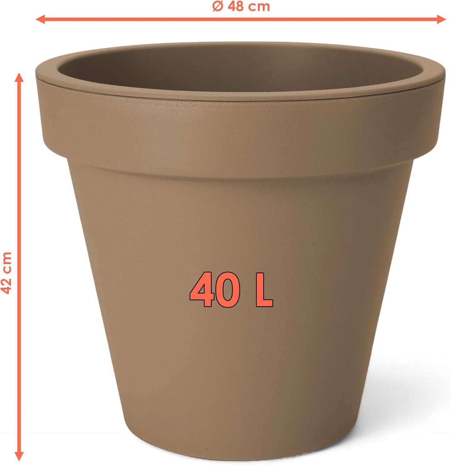 Pflanzkübel, Ø 48 cm Mokka