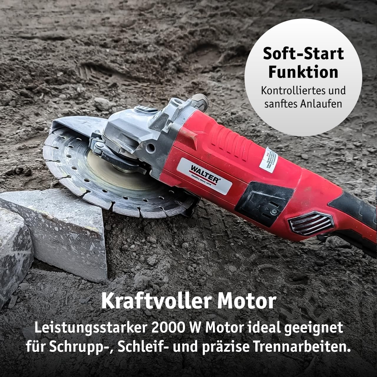 Winkelschleifer 630993, 230mm Scheiben, 6.500 U/min, 2000 W