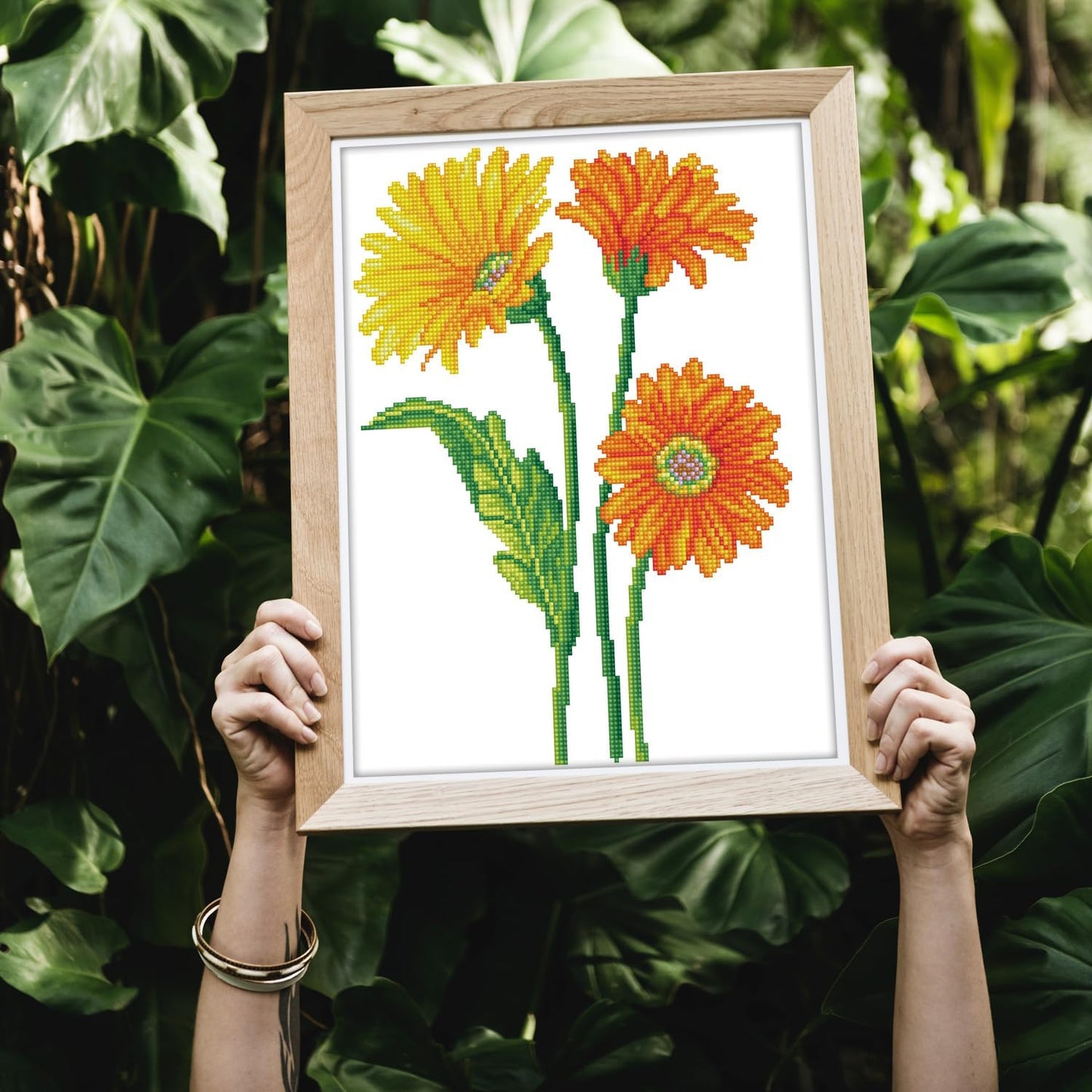 Diamond Painting Kit Blumen, 27 x 37cm Stehend Hoch
