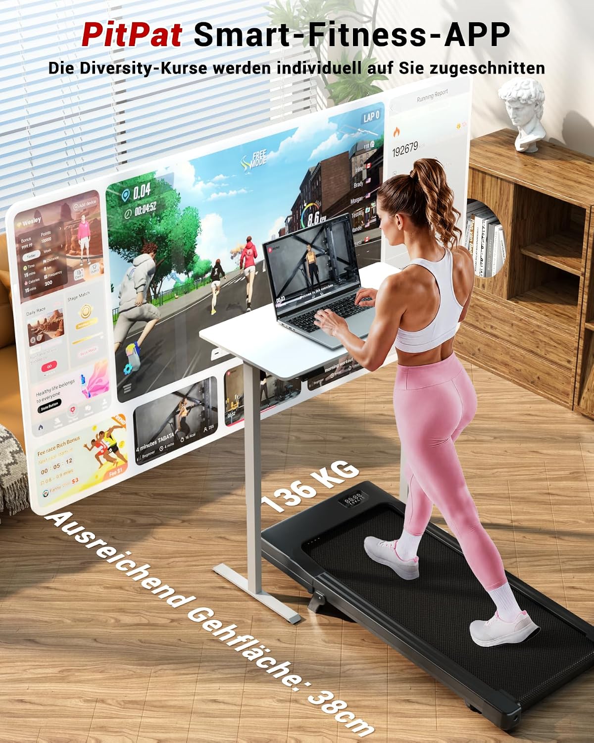 Walking Pad mit Steigung