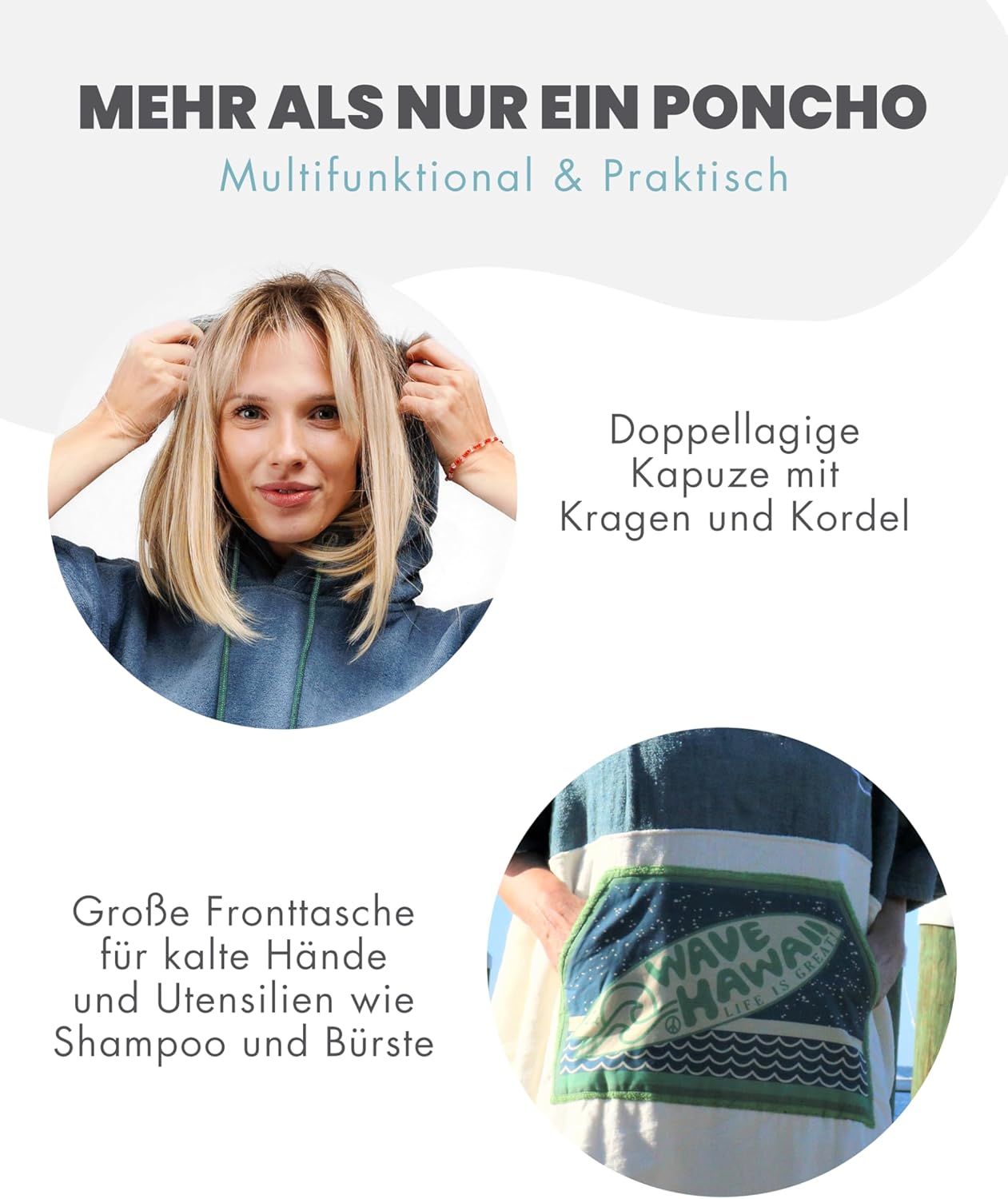 Bade-Poncho aus Baumwolle, Curitiba