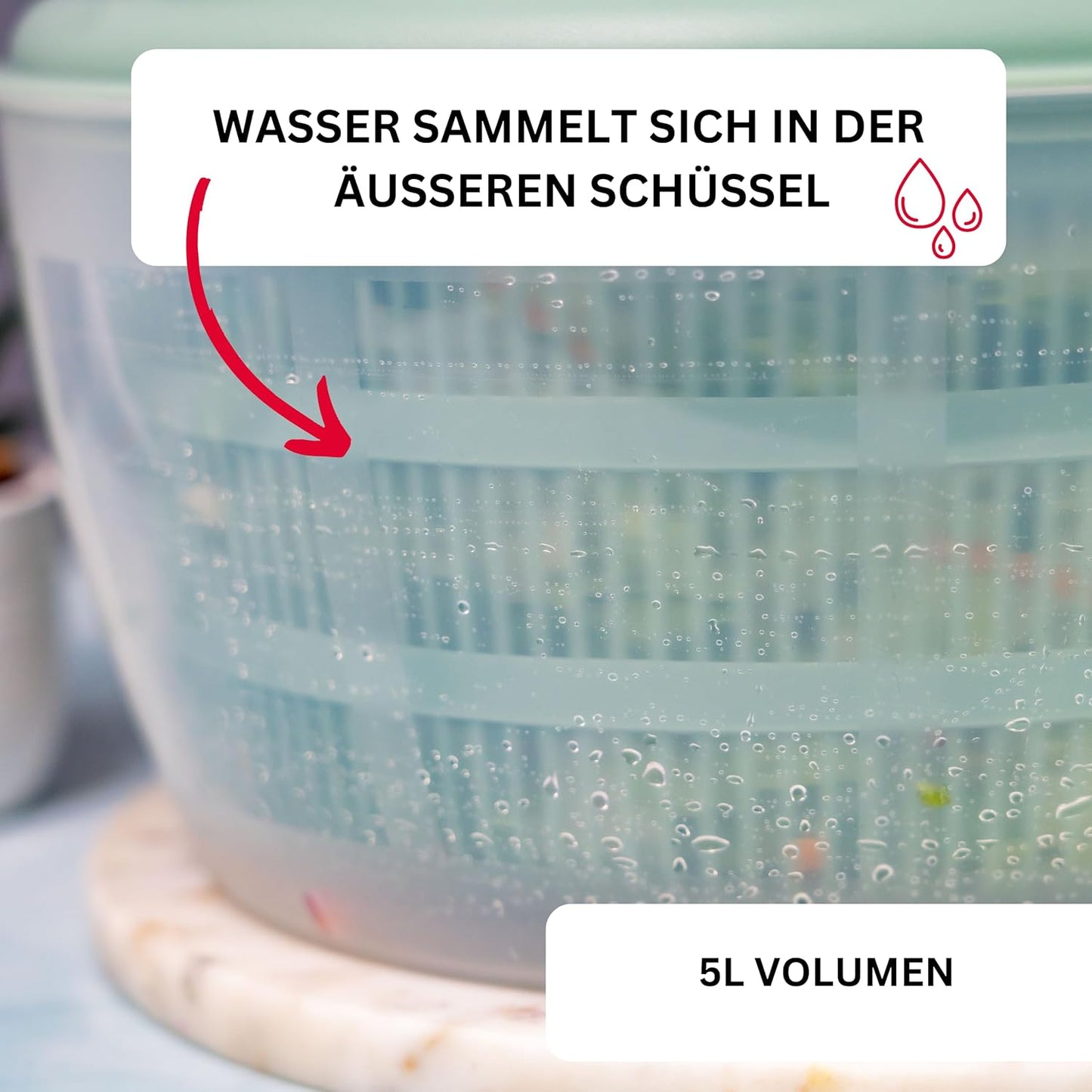 Salatschleuder Fortuna, Mint-grün, Standard