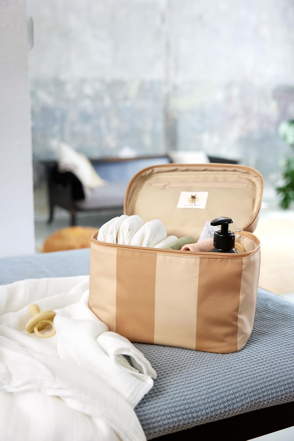 Baby Wickeltisch-Organizer To Go, Beige
