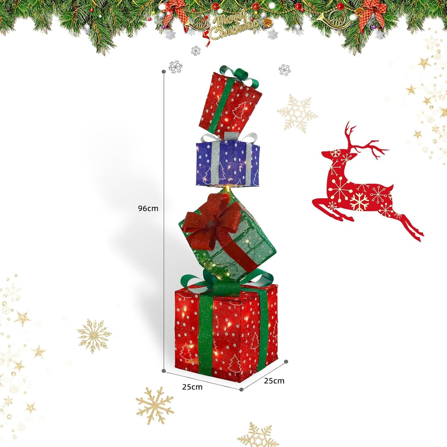 Weihnachtslichterdeko, 006 Farbig, Quadratisch