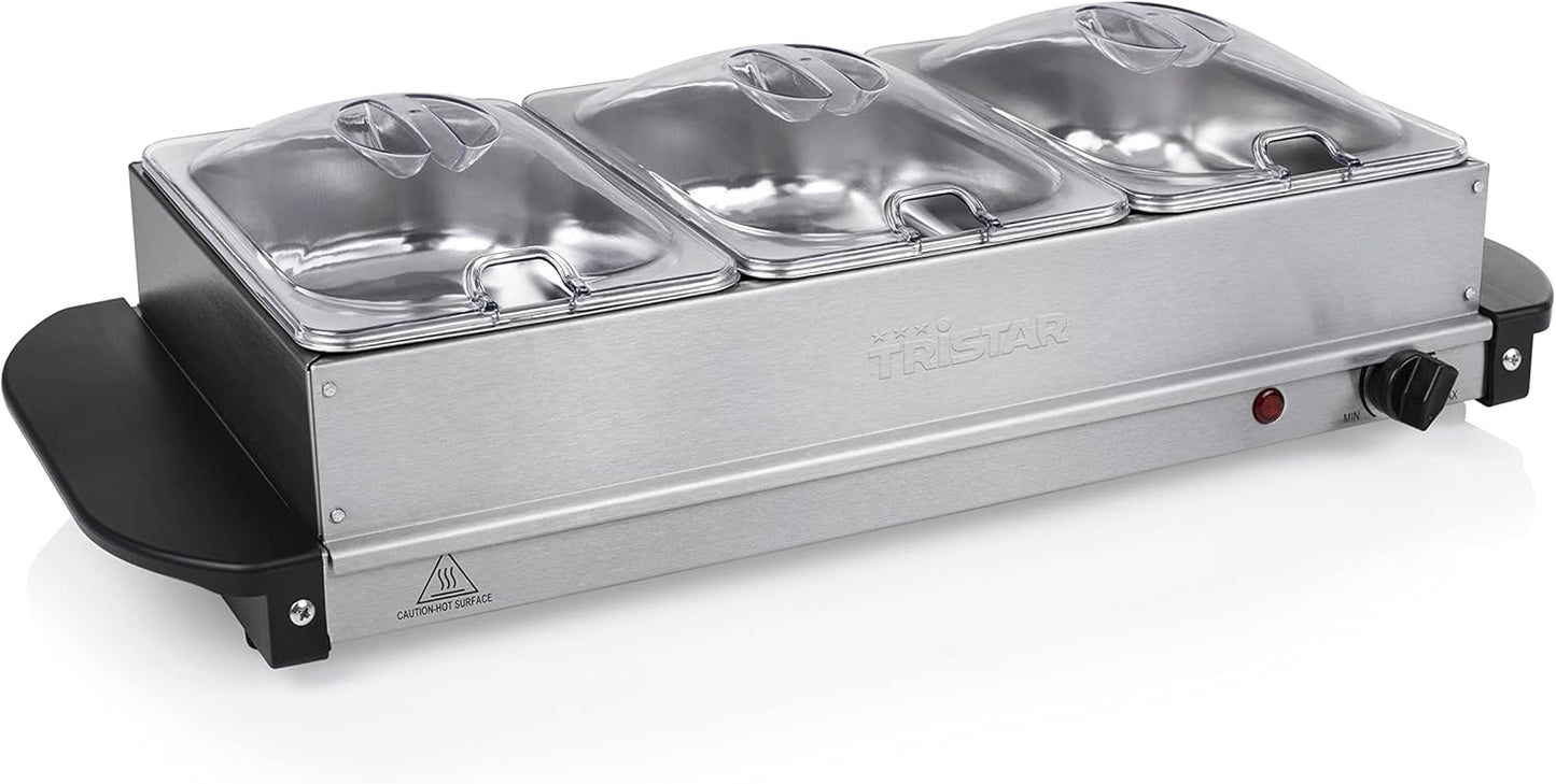 Buffetwärmer mit einstellbarem Thermostat, 1600 Watt Leistung, 25 g/ min Dampferzeugung Mittelgross