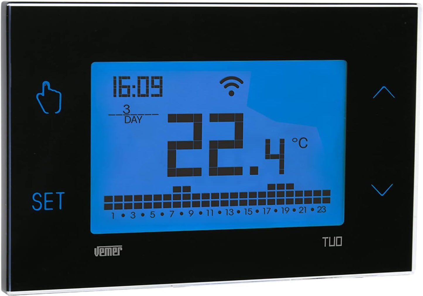 Smart WiFi Raumthermostat mit App-Steuerung, Schwarz