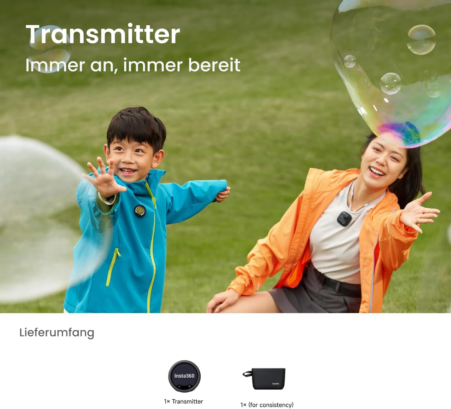 Mic Pro Transmitter mit E-Ink-Display, Transmitter Graphitschwarz