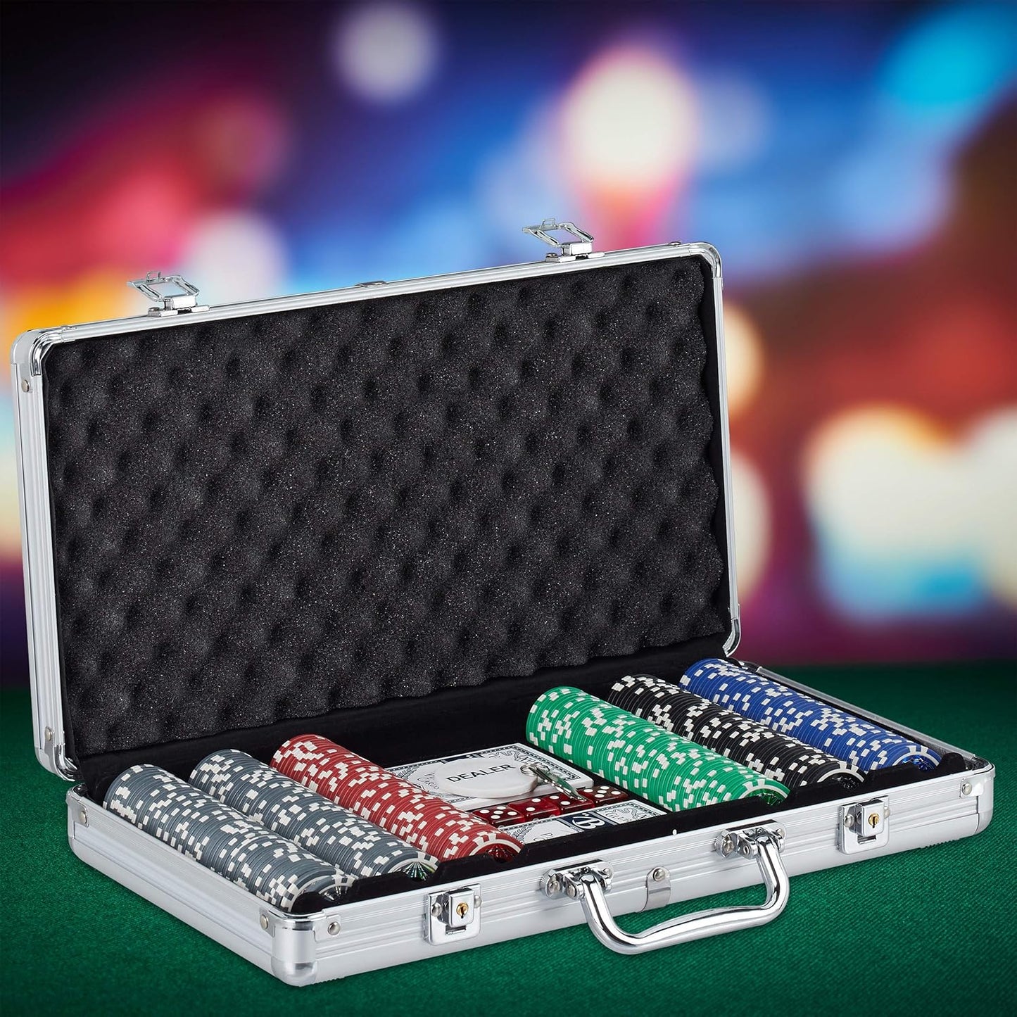 Pokerkoffer mit 300 Chips & Zubehör