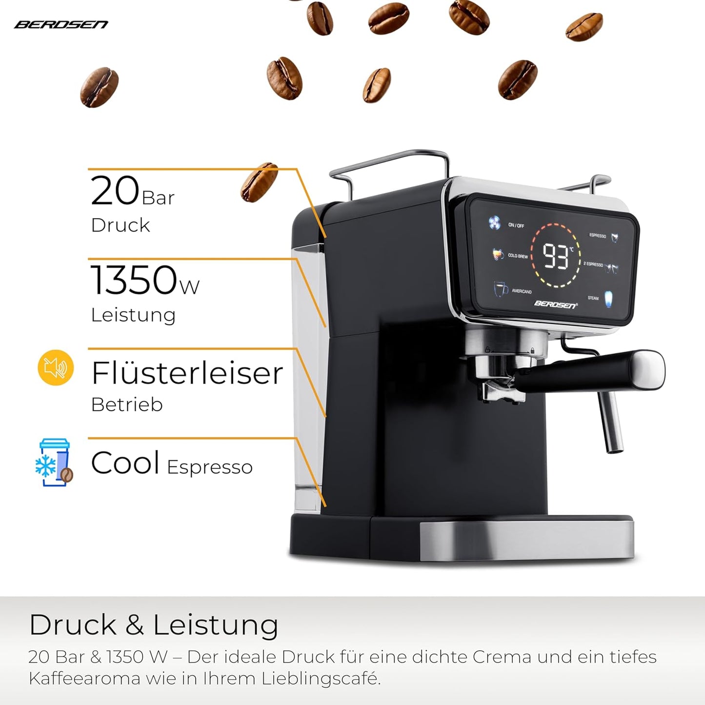 Espressomaschine mit Milchaufschäumer