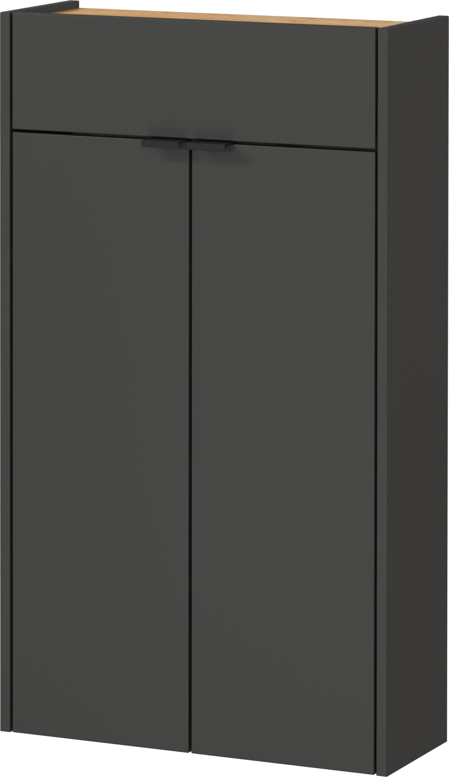 Hängender Schuhschrank, Schuhschrank Schmal Graphit/Eiche