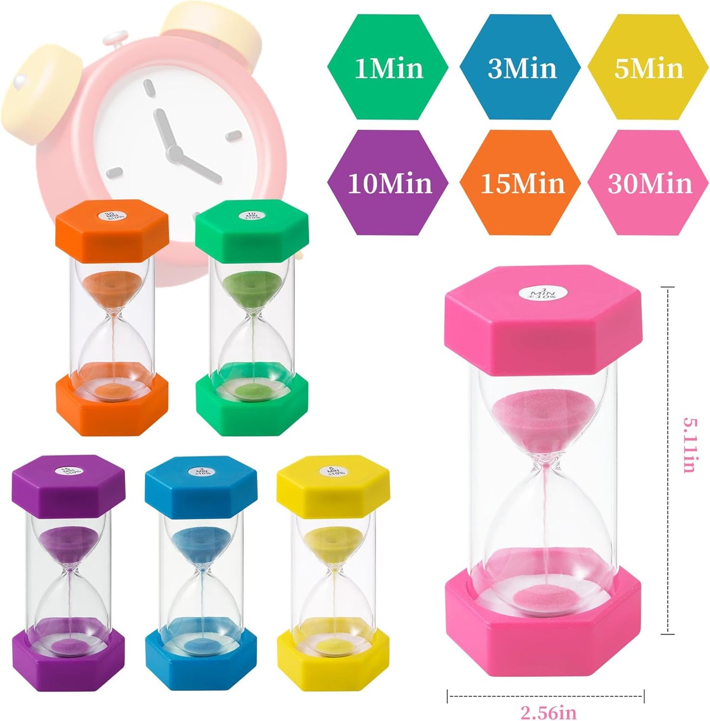 6er-Set Sanduhren für Kinder