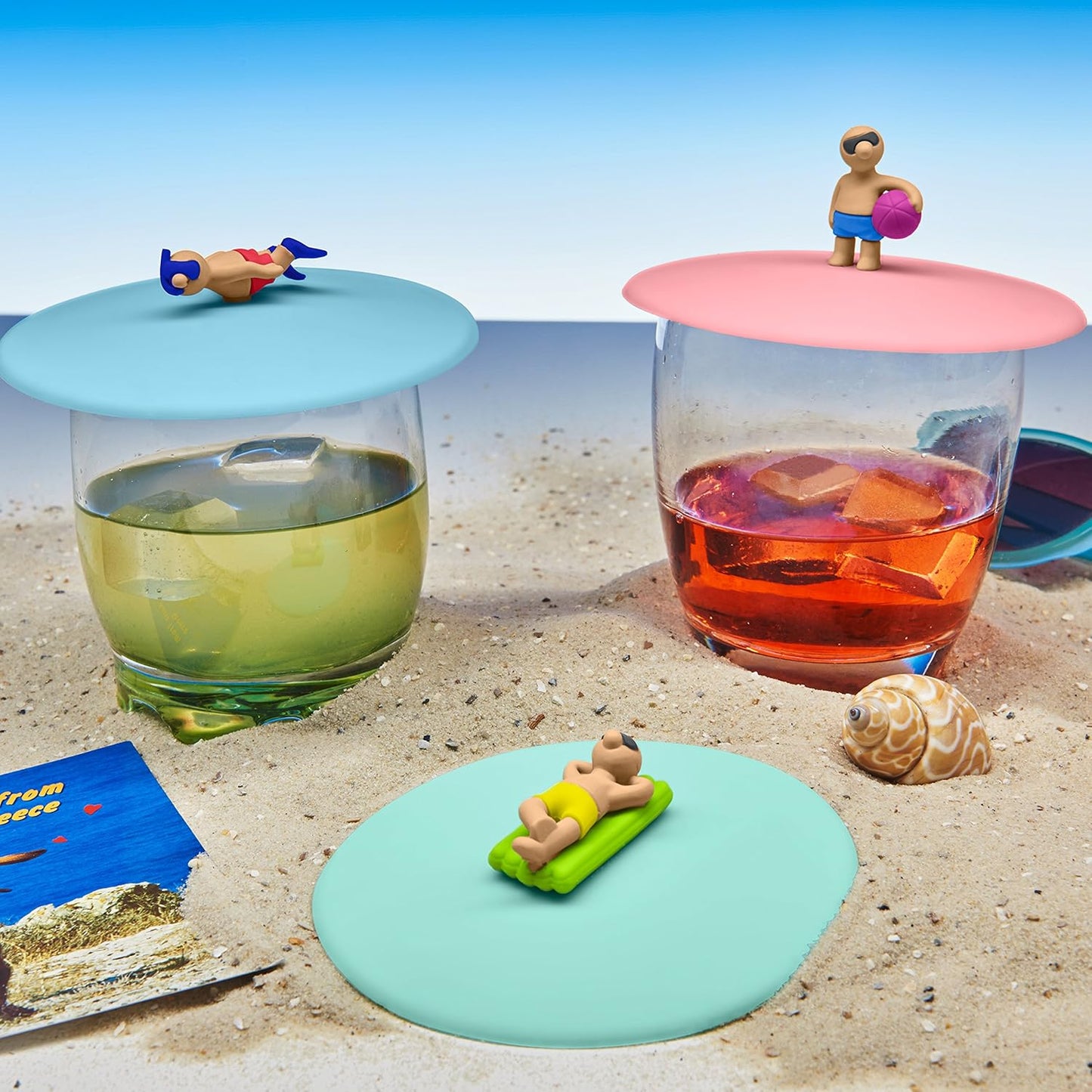 3-teiliges Glasabdeckungen-Set, Beach Boys
