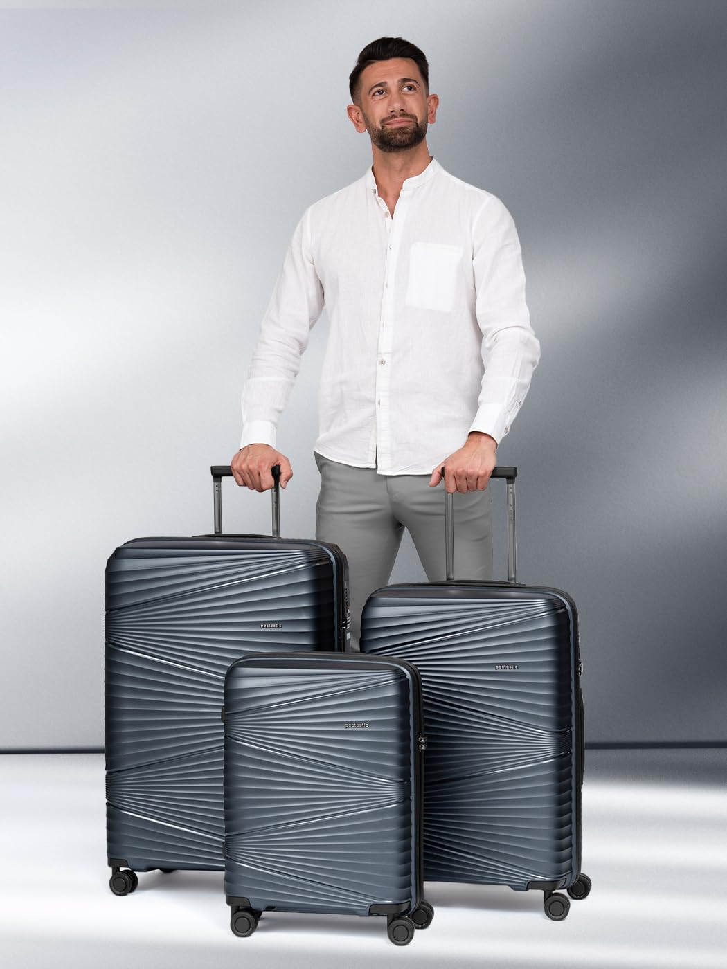 Collection 02 THE THREE SET 4 Rollen Kofferset 3-teilig, Kofferset (3-teilig) Dark-grey Metallic