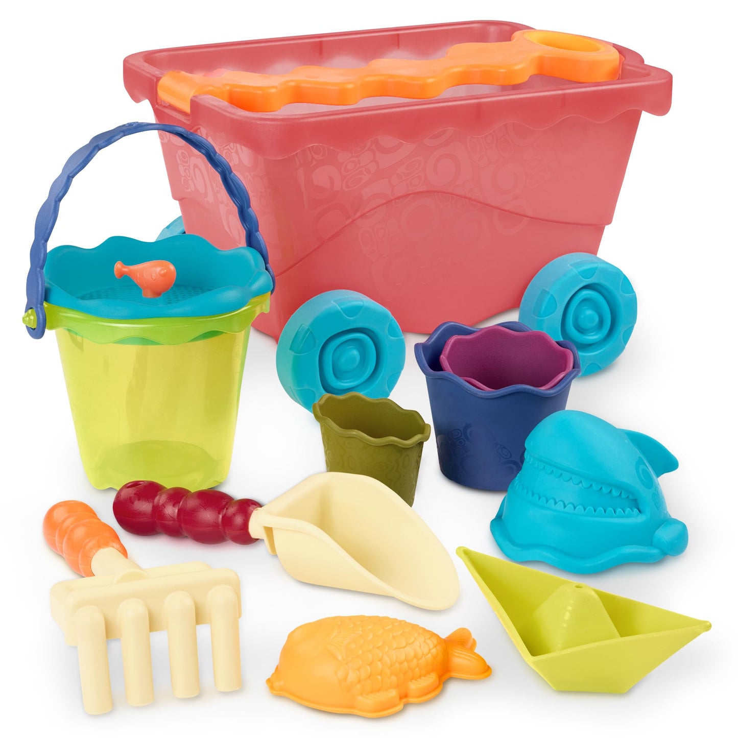 Wavy-Wagon Strandspielzeug-Set 10-teilig, Rot