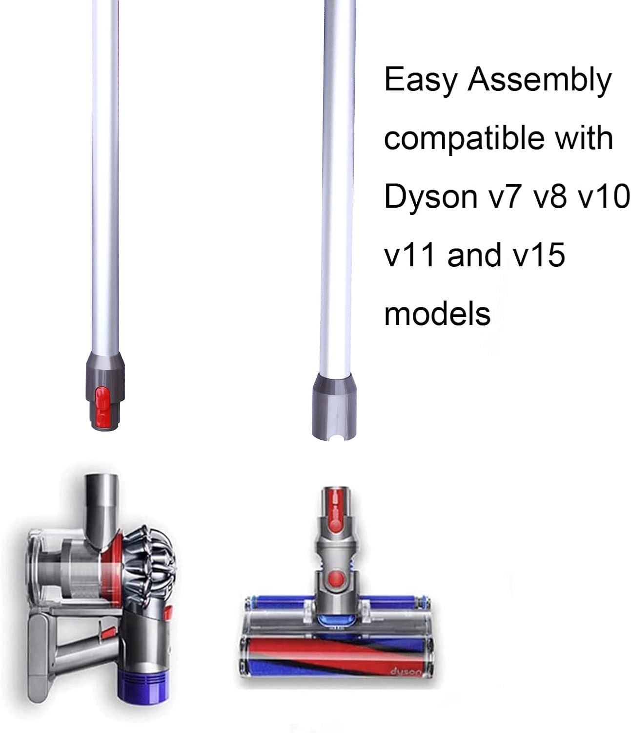 Teleskoprohr für Dyson, 1 Stück Silbernes Verlängerungsrohr