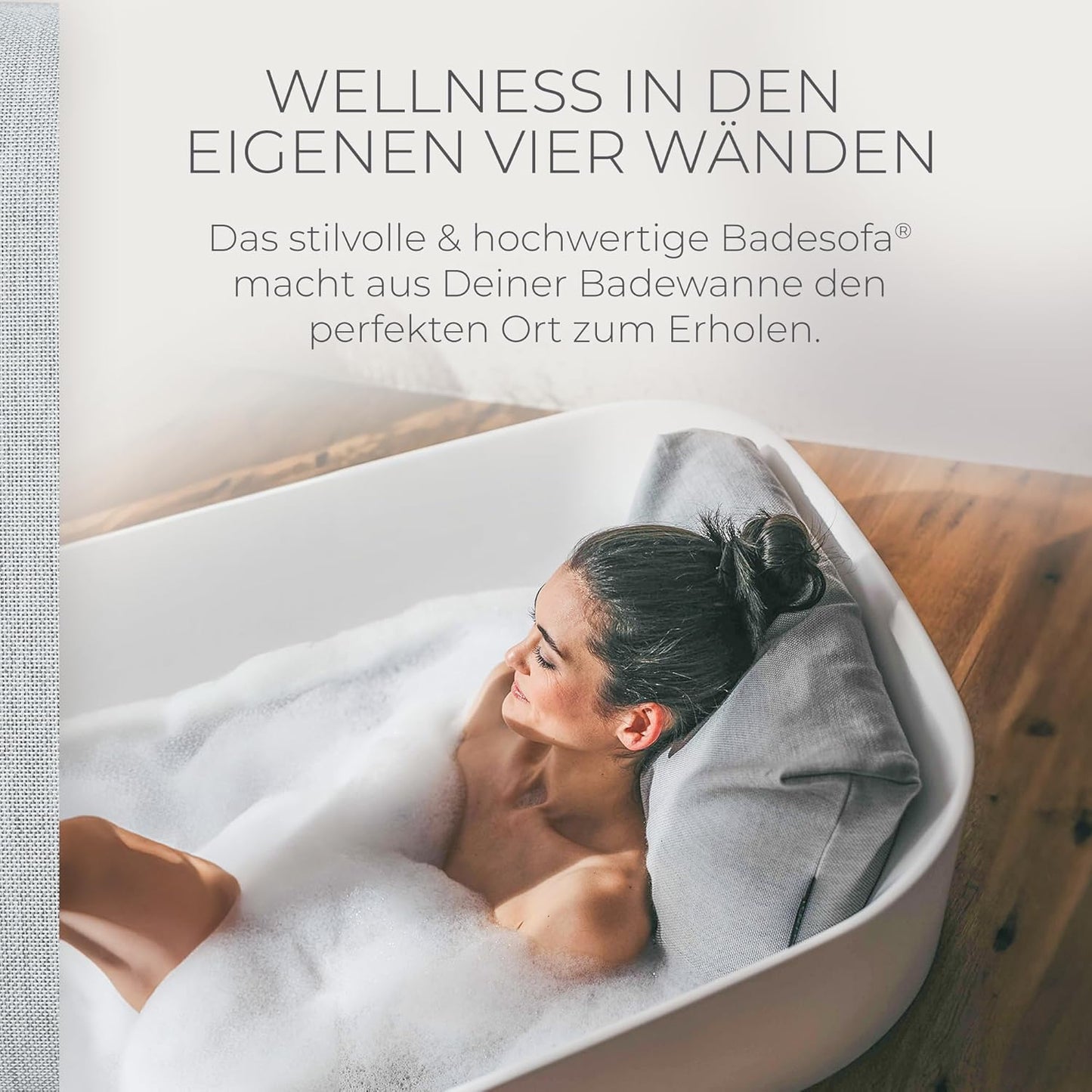 Badewannen-Kissen schnelltrocknend, waschbar, Grau Small