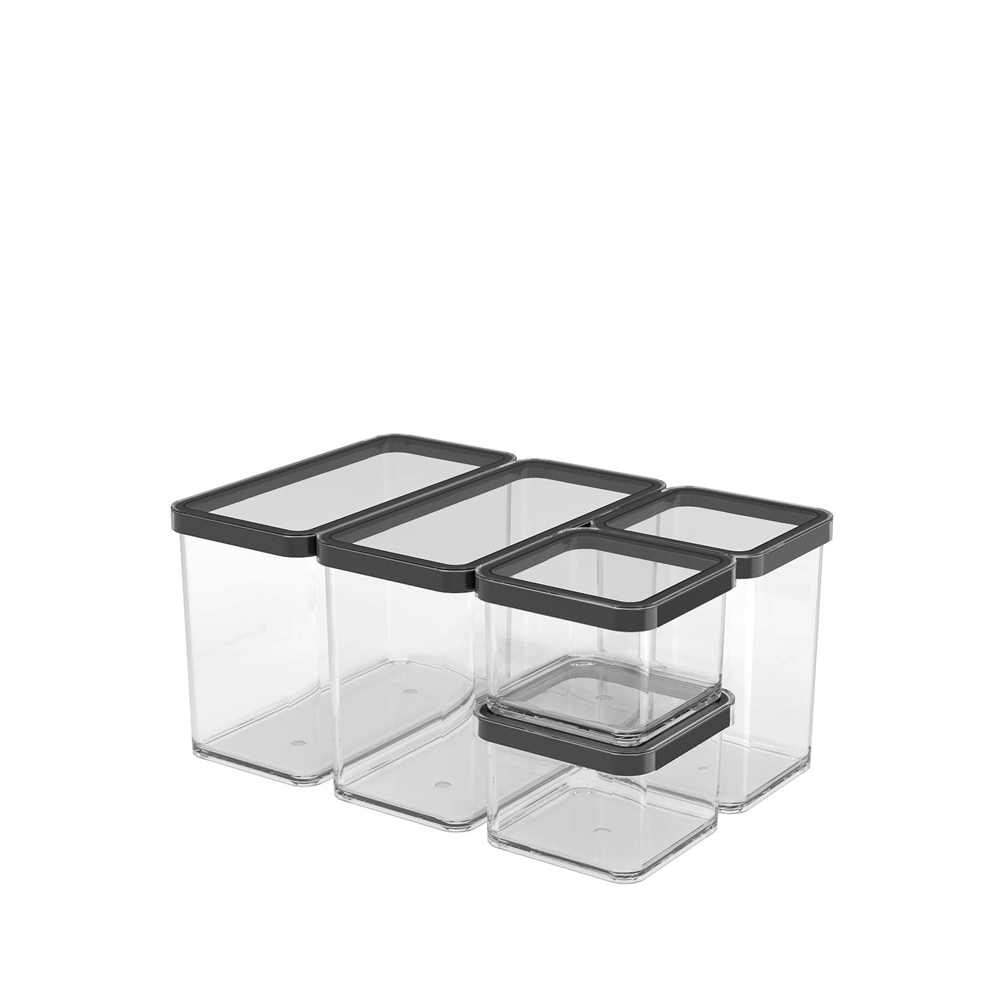 5er-Set Vorratsdosen Loft, Schwarz 6 Liter