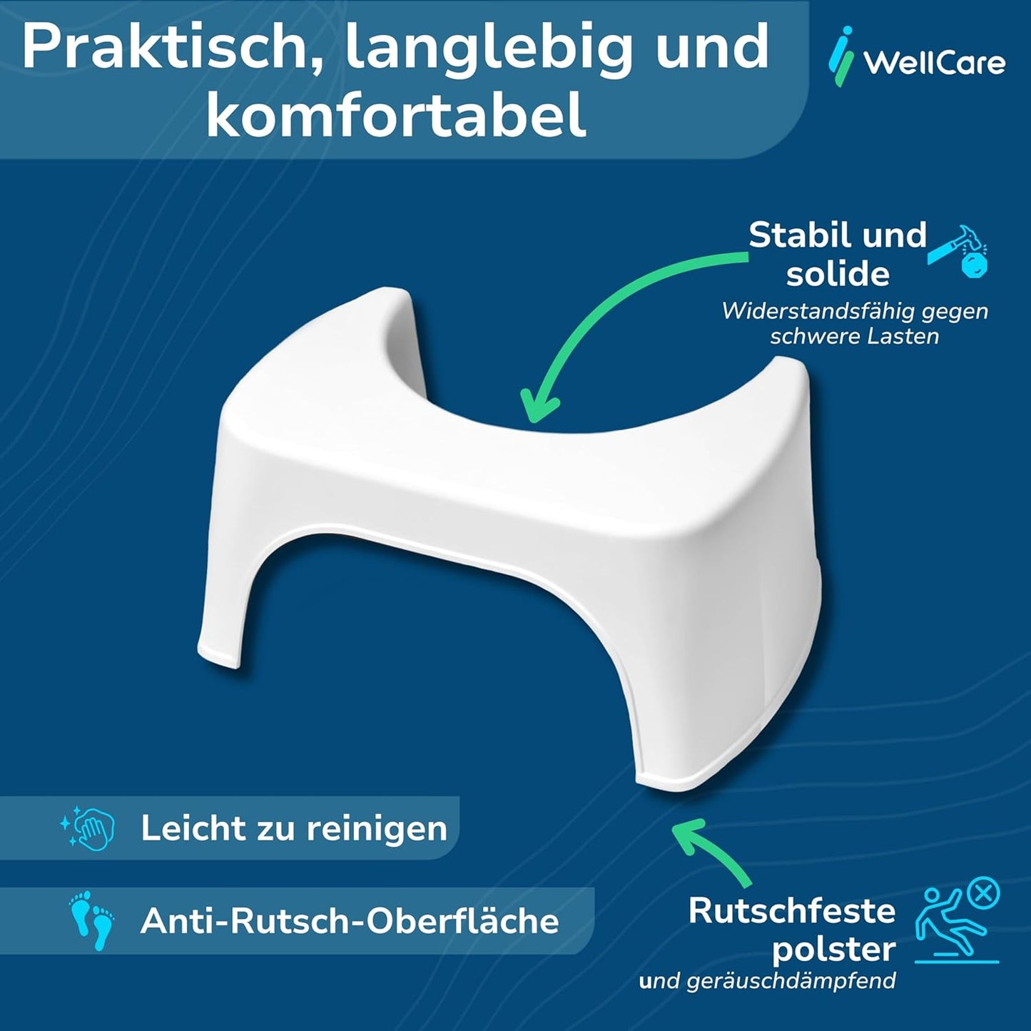 Toilettenhocker, Weiß Recycelt