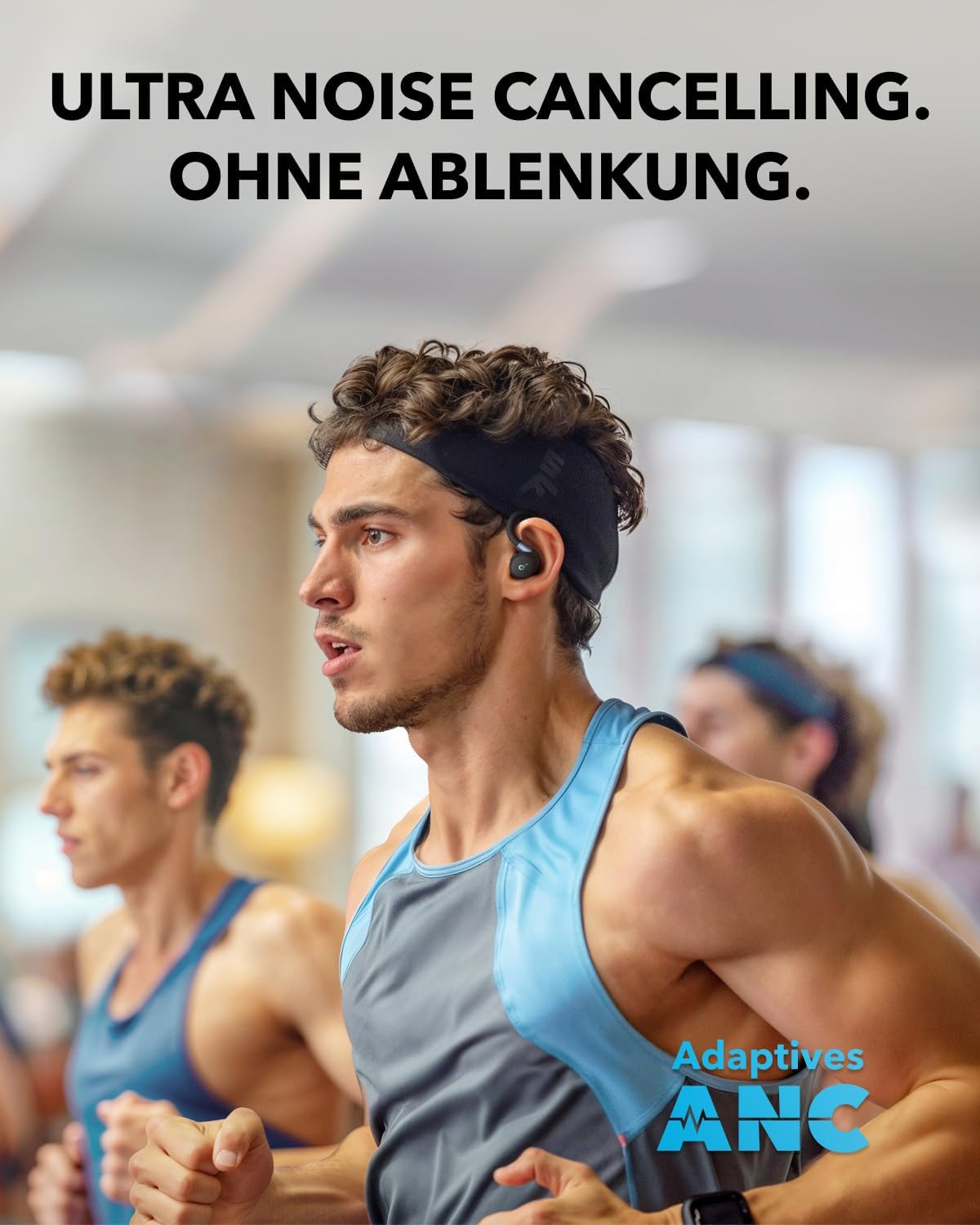 Kabellose Sport-Kopfhörer, Tiefschwarz