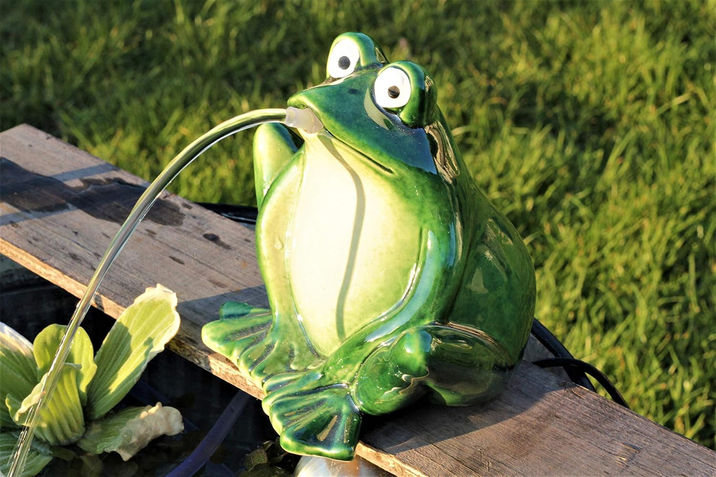 Wasserspeier Frosch mit Solarpumpe