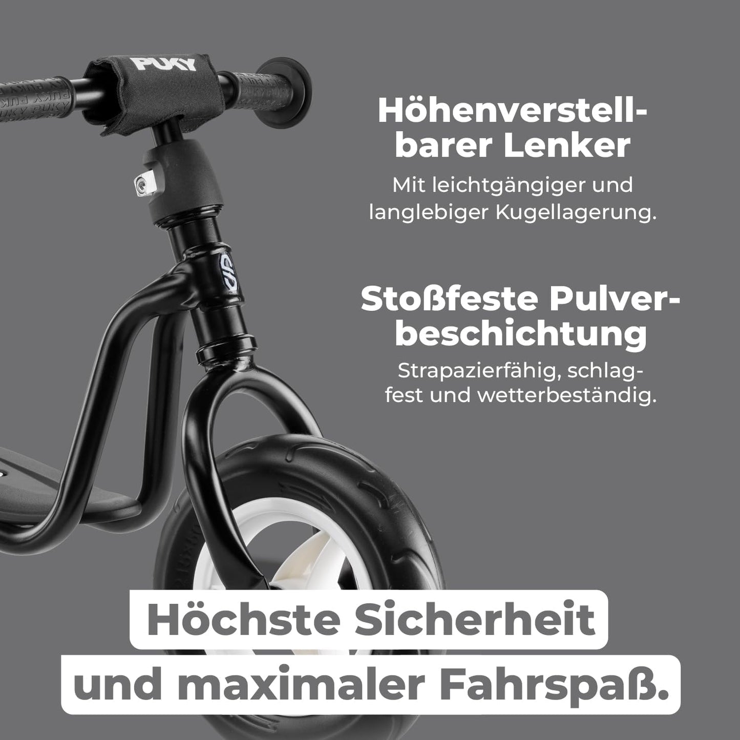 Laufrad LR M mit Trittbrett, Schwarz
