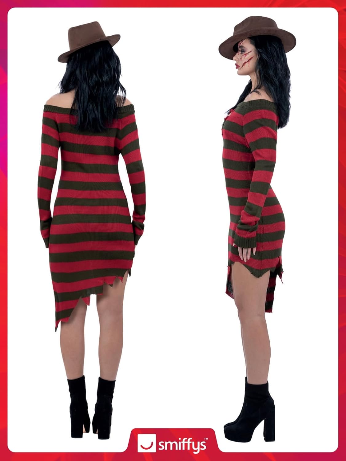 Freddy Krüger Strickkleid Kostüm, Small (UK 8-10)