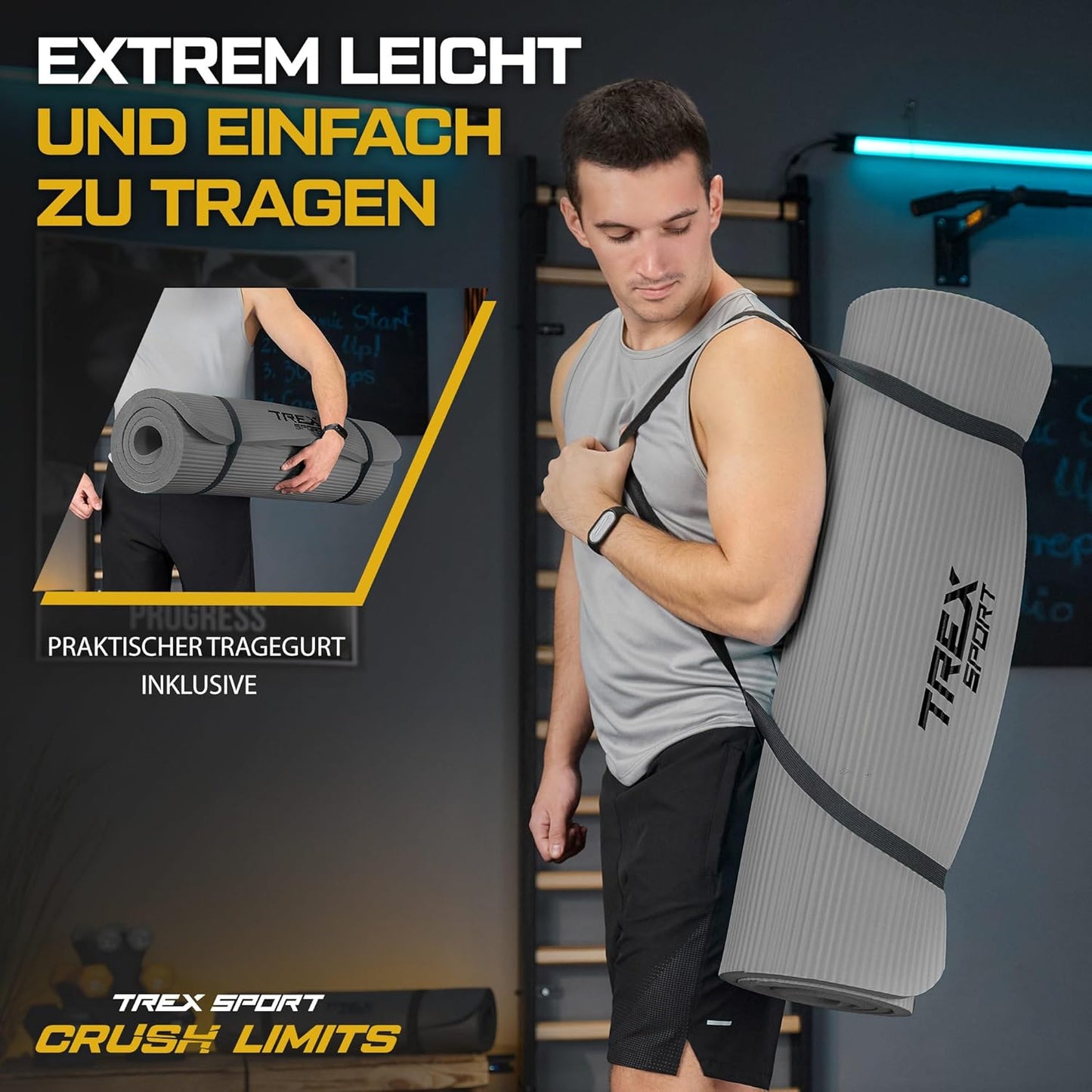 Fitnessmatte, Grau