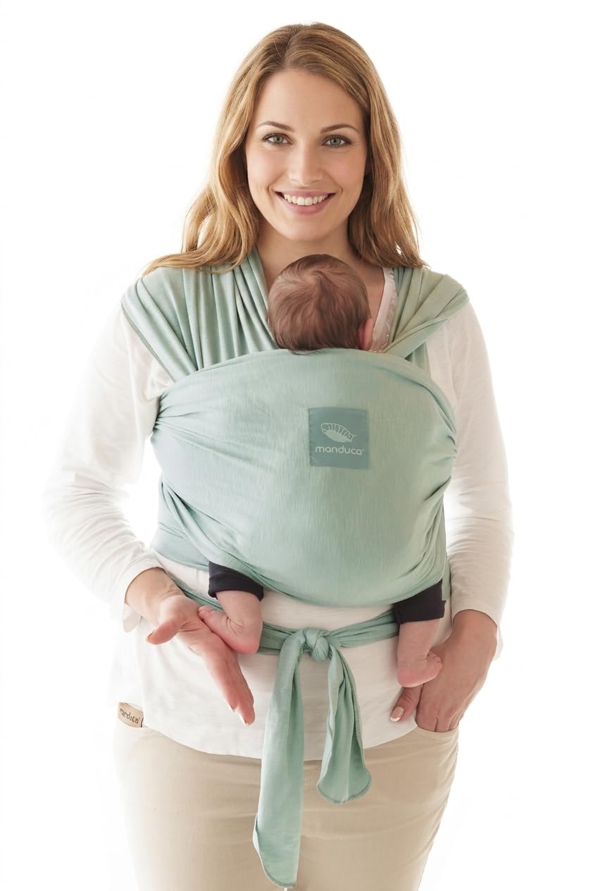 Elastisches Babytragetuch aus Bio-Baumwolle, Mint