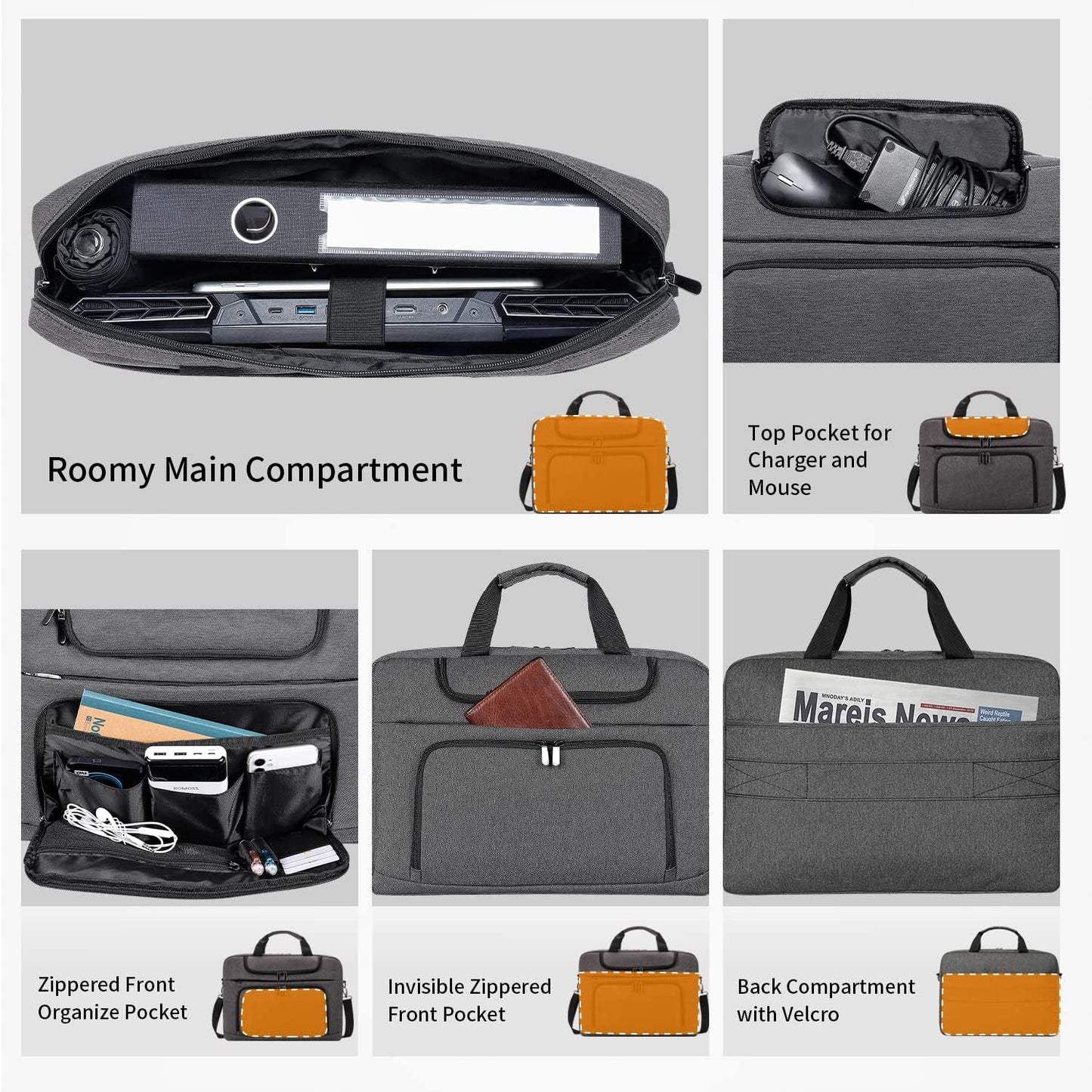 Laptoptasche für 17-17,3 Zoll Notebooks, Grau ;  17-17,3 Zoll