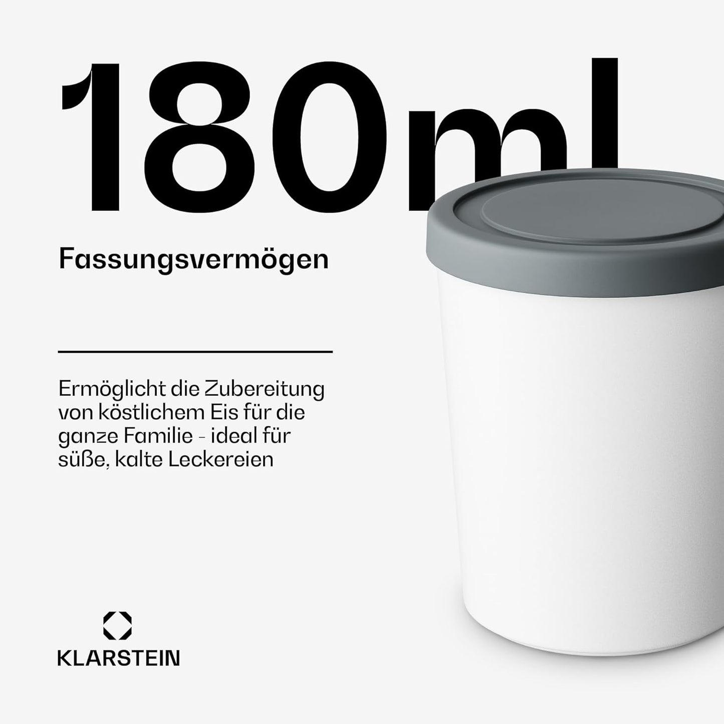 Eisbehälter 4er-Set für Speiseeis, 180ml Behälter