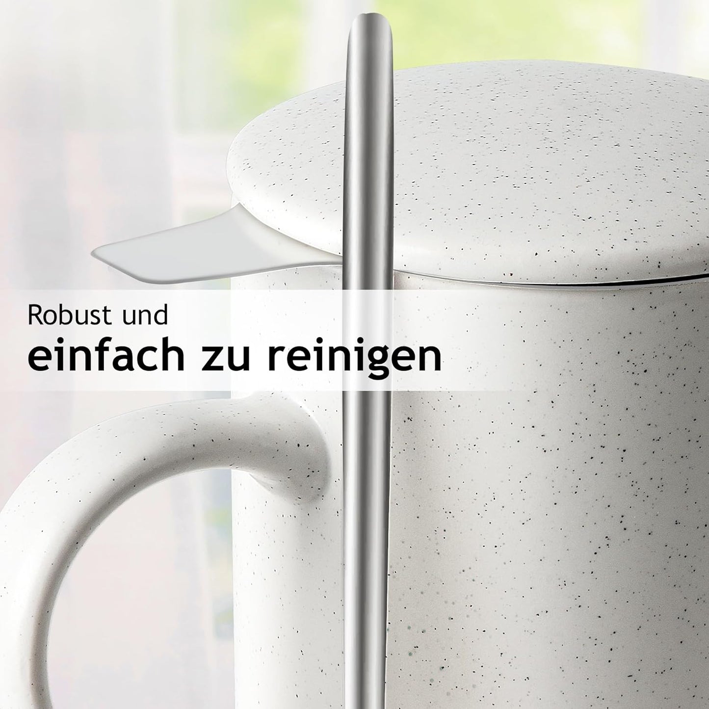 2er-Set Tee-Tassen mit Sieb und Löffel, Dunkelgrün