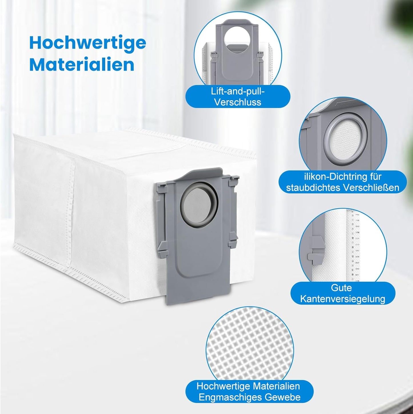 12-teiliges Staubbeutel-Set für Roborock Staubsauger Qrevo, S8 und Saros, Staubbeutel für S8 Maxv Ultra/Qrevo Master/Pro/Maxv/S/Saros 10r