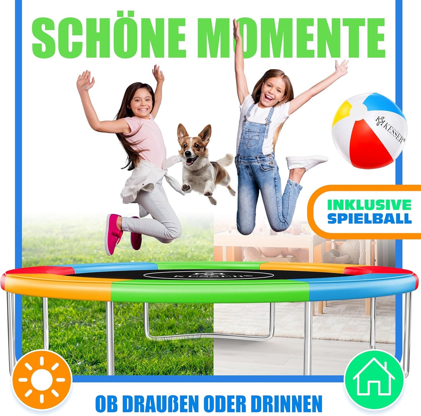 Trampolin Randabdeckung UV-beständig, Mehrfarbig 427 cm