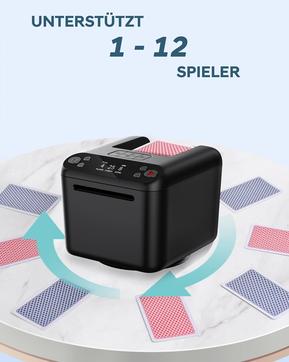 Automatischer Kartenausteiler für Poker & Blackjack, Schwarz