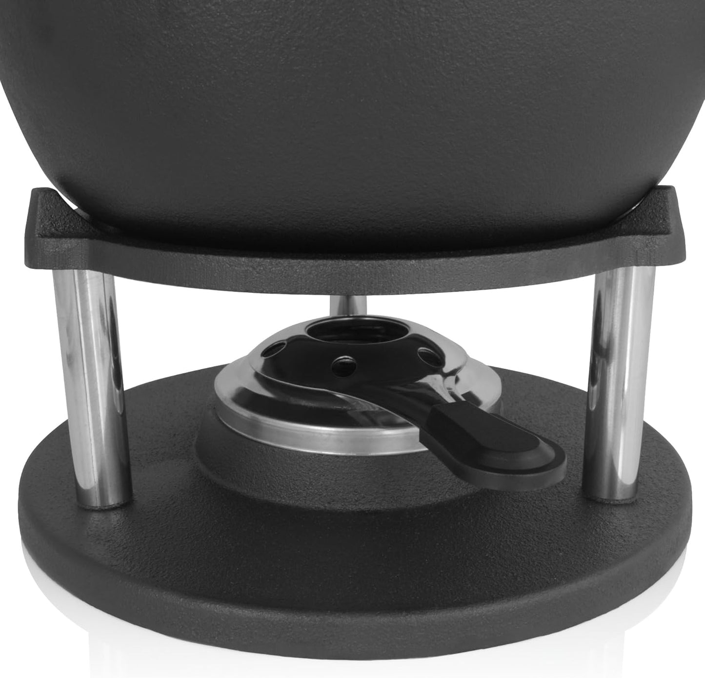 Gusseisen Fondue-Set, Schwarz / Bereits Eingebrannt