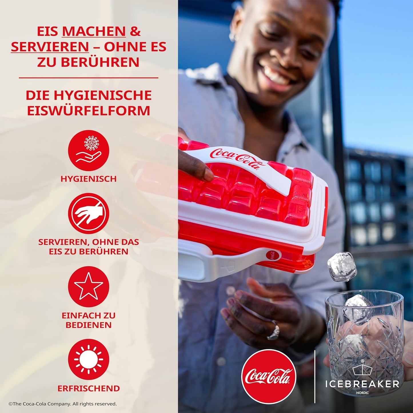 Pop 2.0 Coca-Cola Eiswürfelform mit Deckel, Pop 2.0 Coca-cola