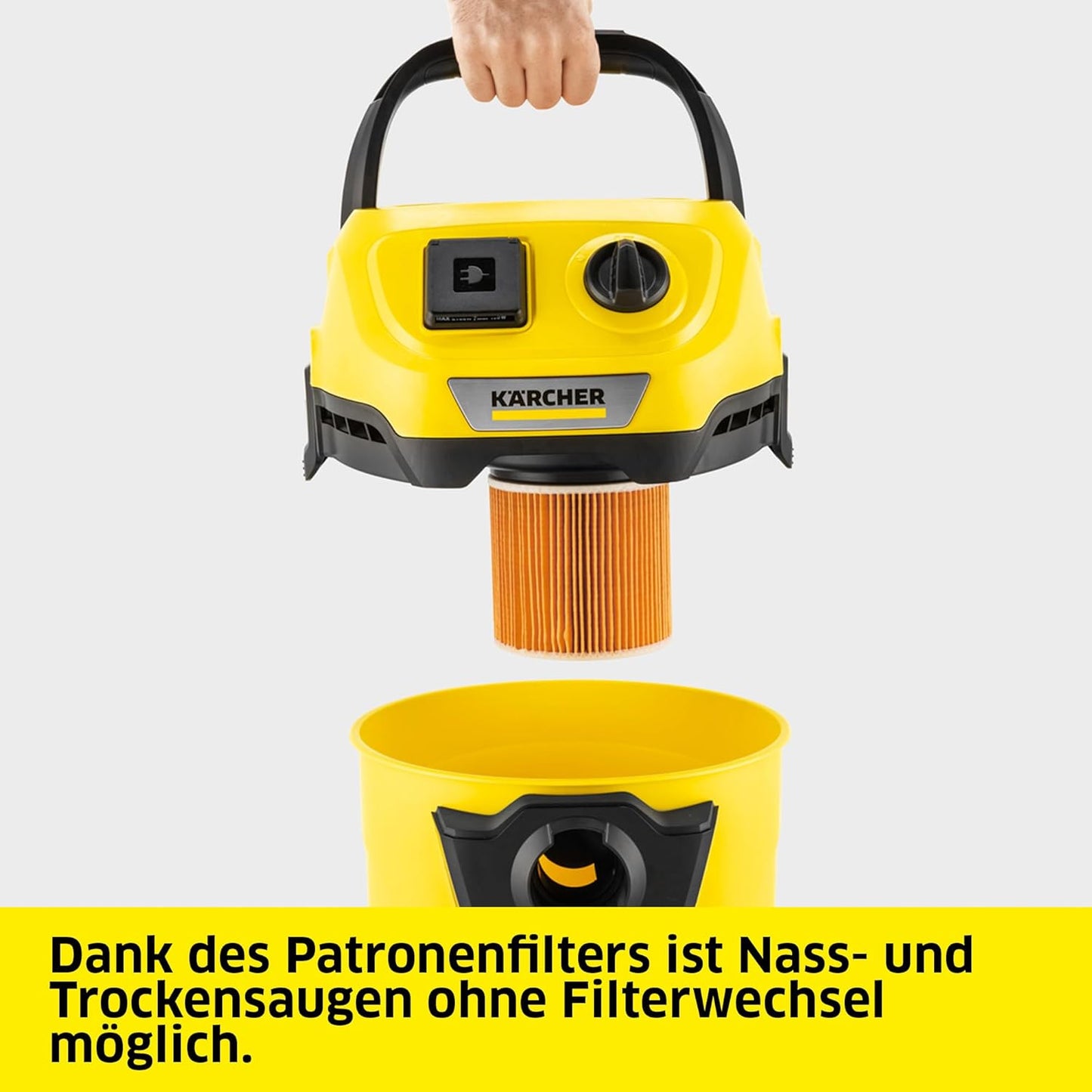 Nass-/Trockensauger WD 3 P V-19/4/20, Kunststoffbehälter, mit integrierter Gerätesteckdose