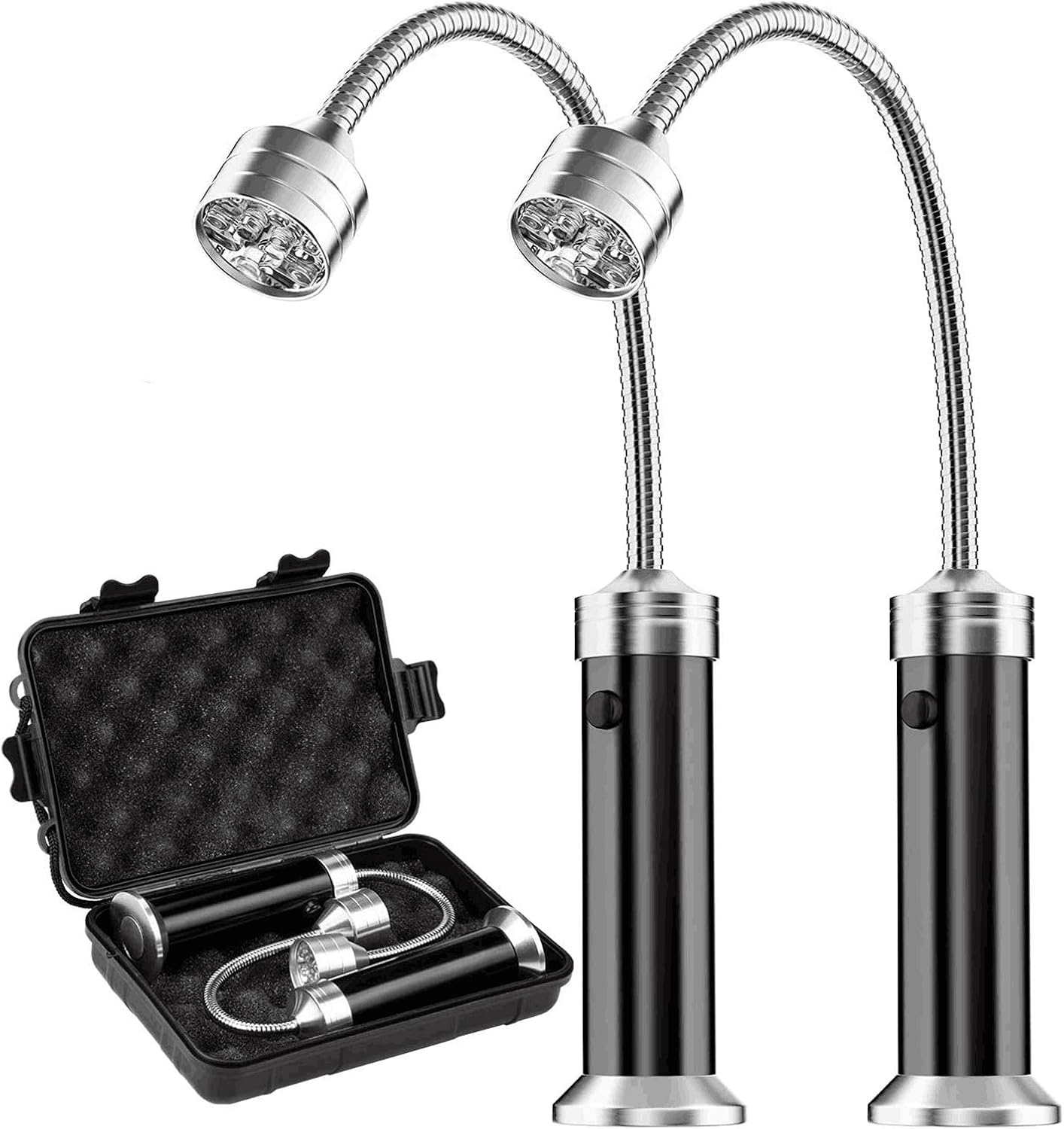 Grilllicht Set mit Magnet und 360° Drehung (2 Stück), Schwarz