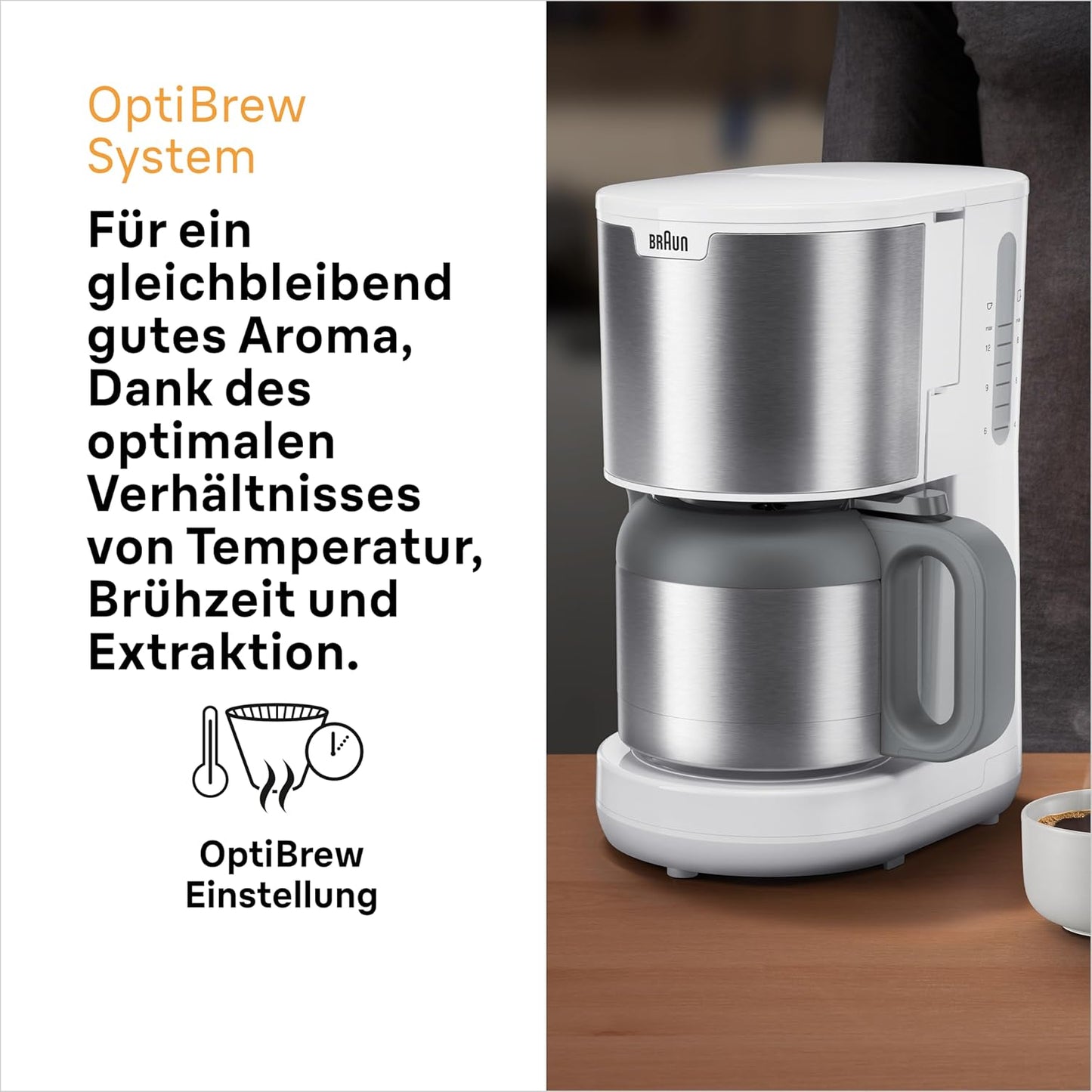 PurShine KF 1500 WH Kaffeemaschine, Glaskanne / Weiss
