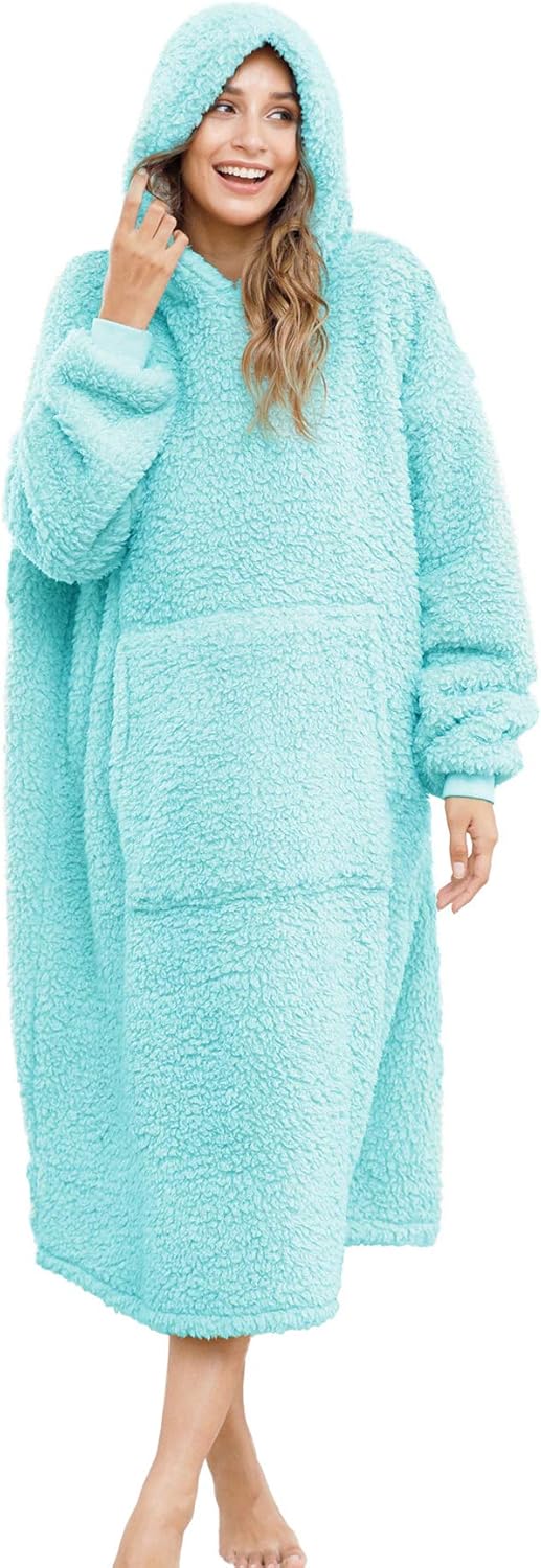 Tragbare Decke mit Kapuze, Lakeblue