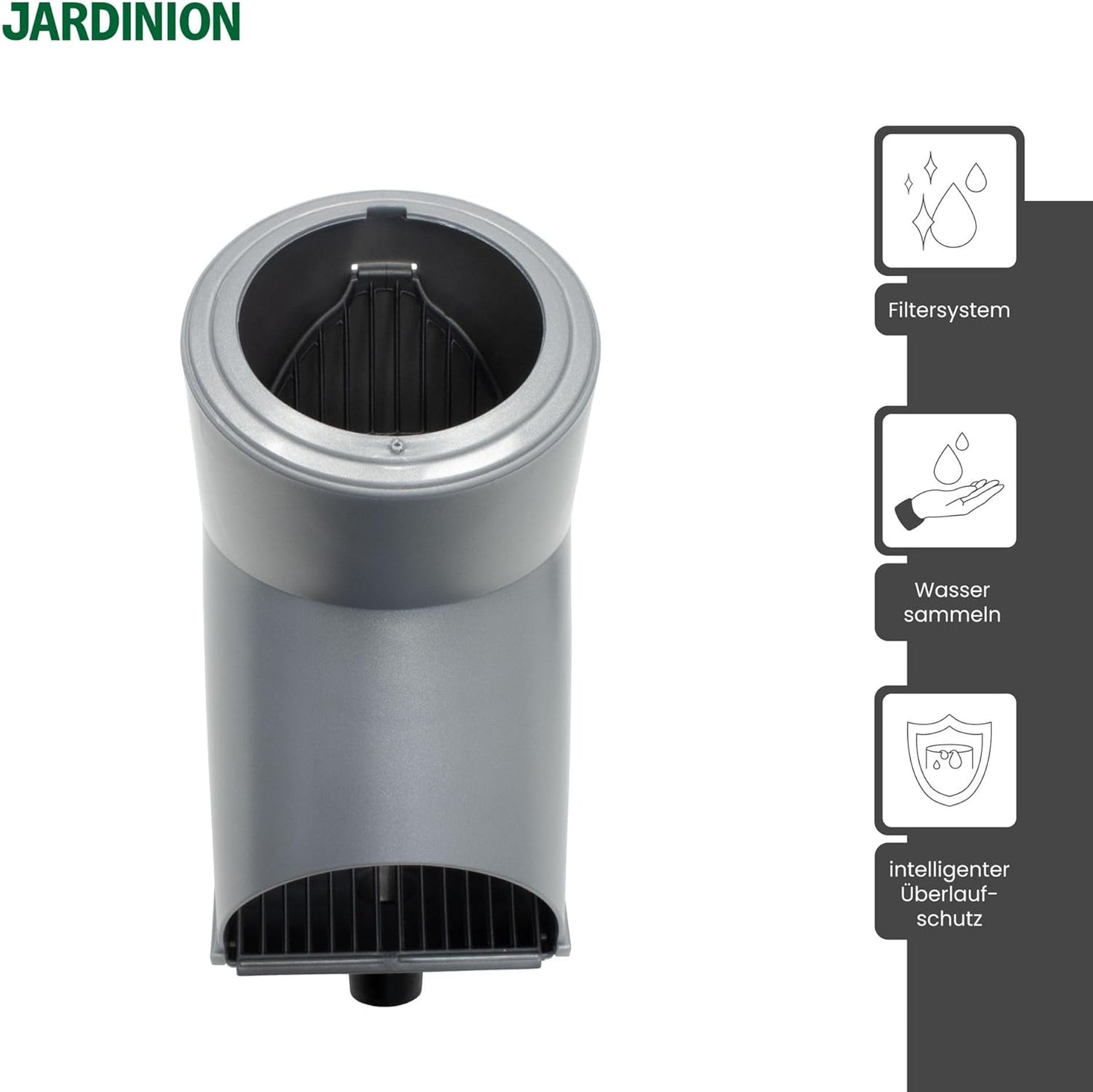 Regenwasserfilter Laubabscheider für Fallrohr DN75-100, 30.5 x 12 x 17.5 cm Silber