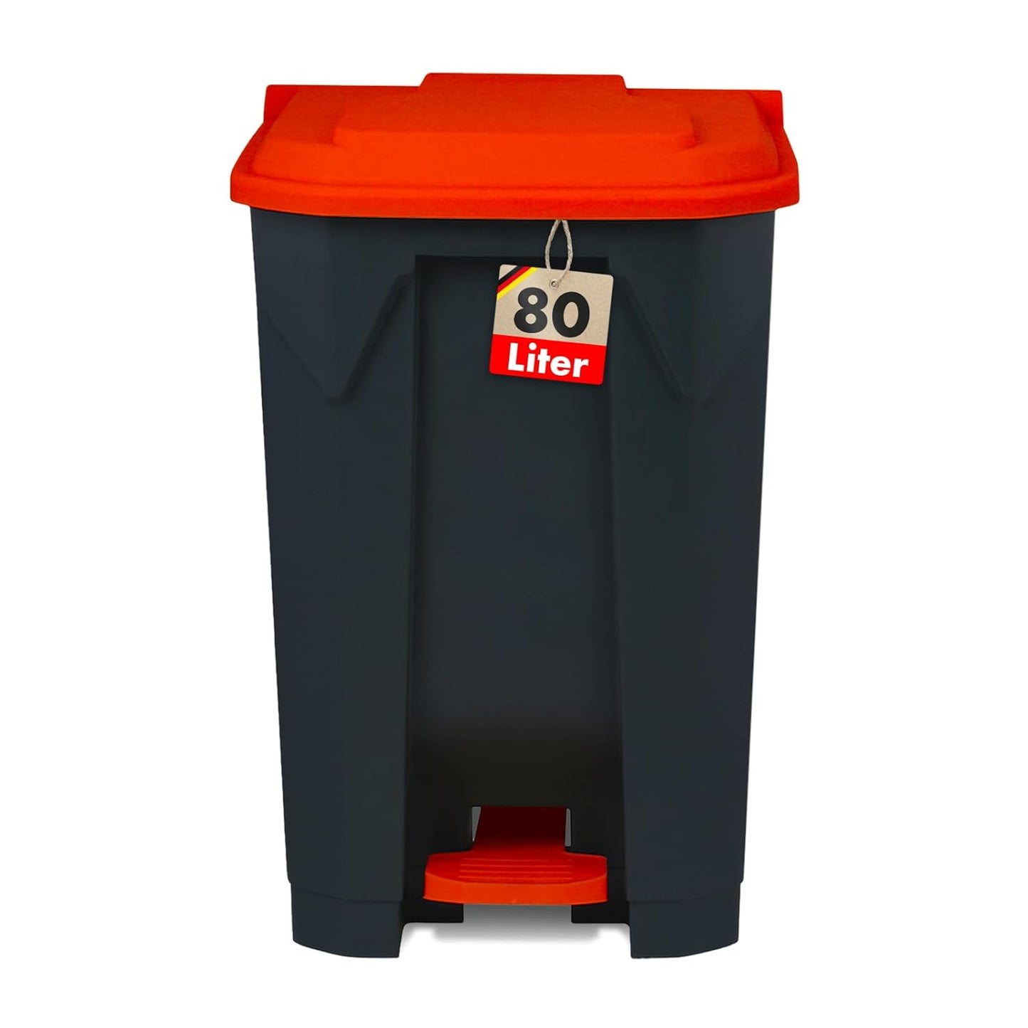 Tretmülleimer mit Step-On-Mechanismus, 80 Liter Rot