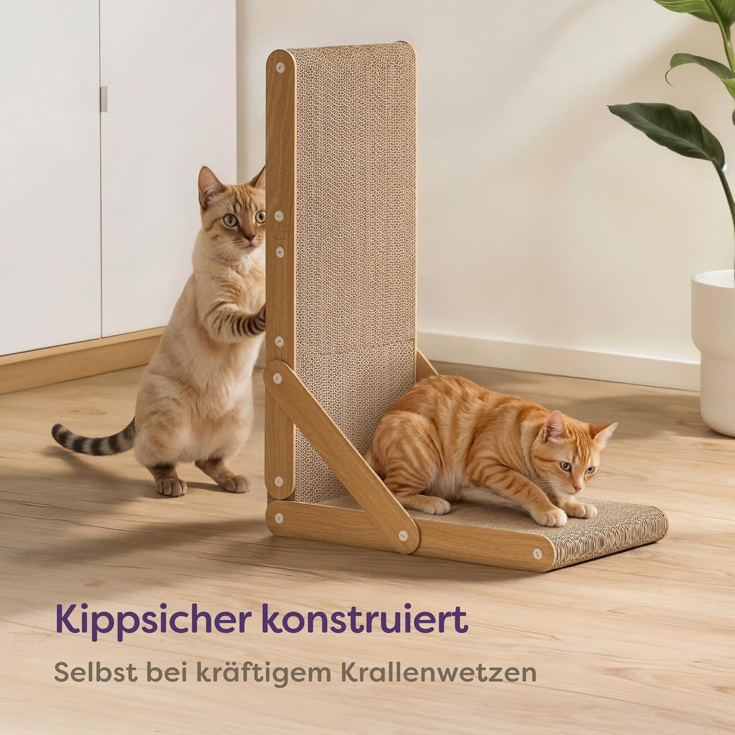 Kratzbrett L-förmig für Katzen (68 cm, wendbar)