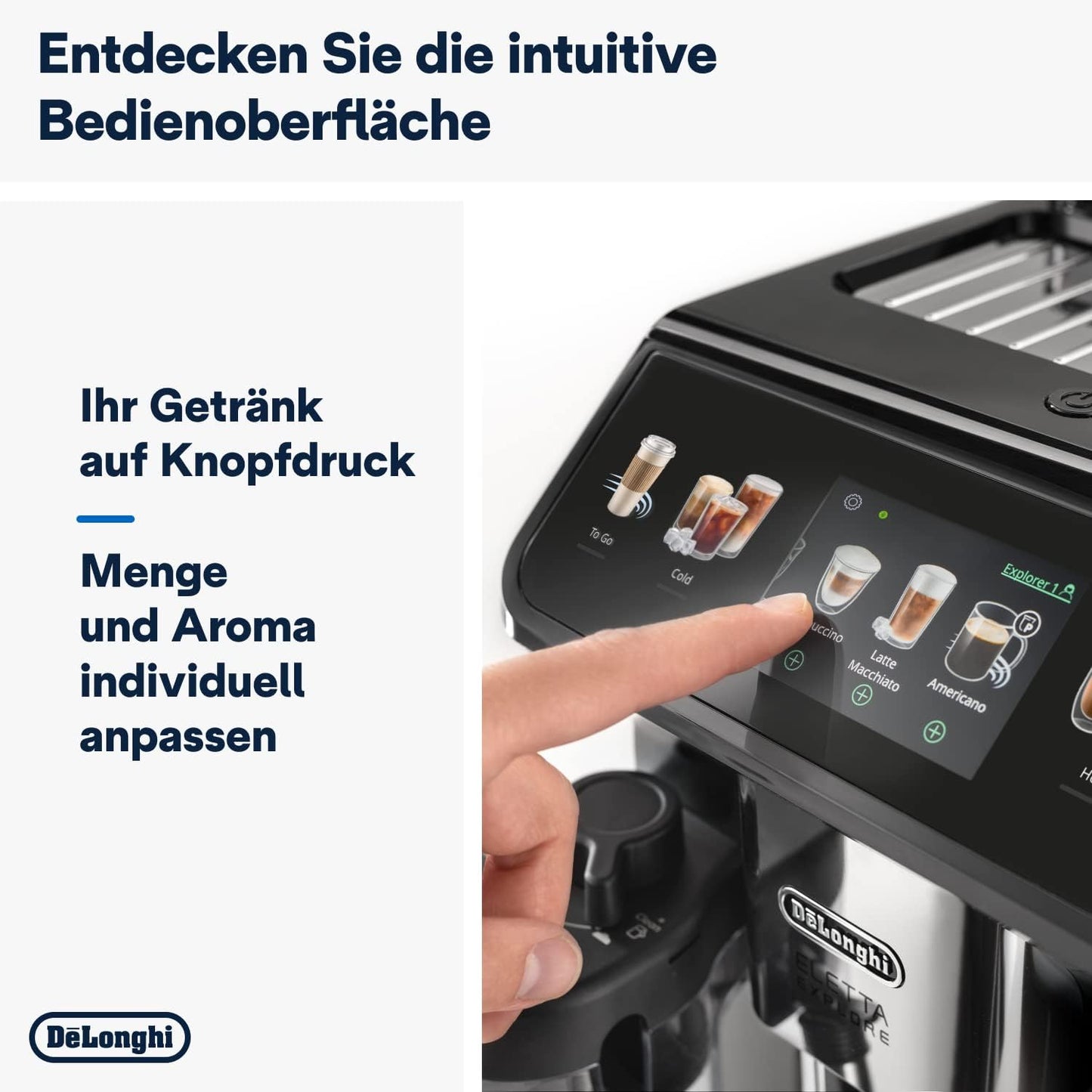 Eletta Explore ECAM452.57.G Kaffeevollautomat mit Milchsystem, Ohne Cold Brew Funktion, Single