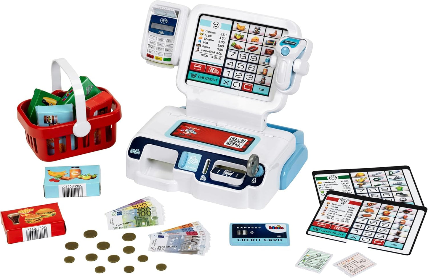 Selbstbedienungskasse mit Scanner & Spielgeld-Set