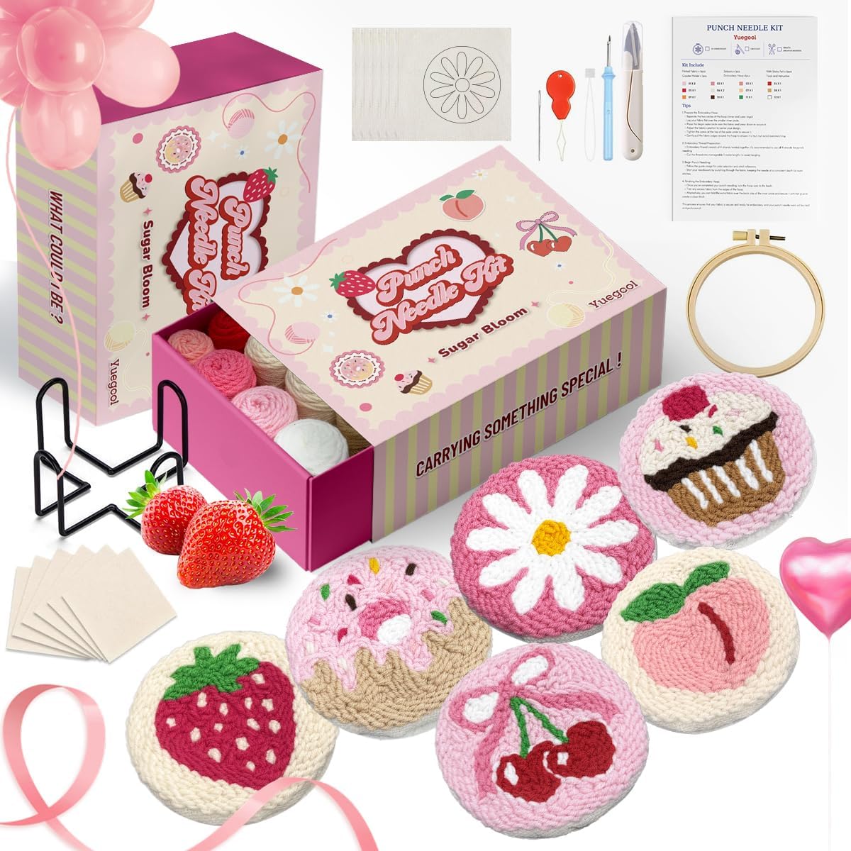 Punch-Needle-Untersetzer-Set DIY